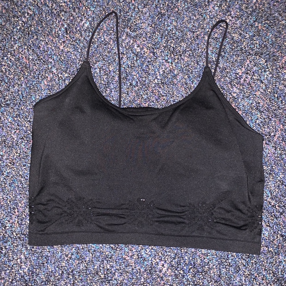 Colsie Long Line Crochet Detail Bralette